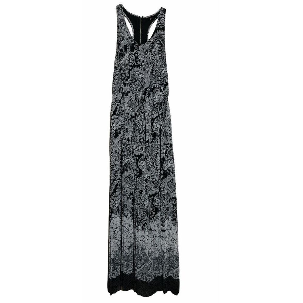 Victoria’s Secret Pleated Racerback Maxi Dress – Black/White (Size Small/Petite)